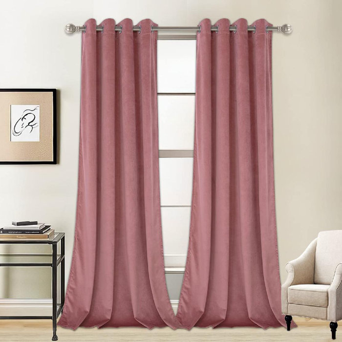 Ebern Designs Azarie Velvet Blackout Curtain Pair & Reviews Wayfair